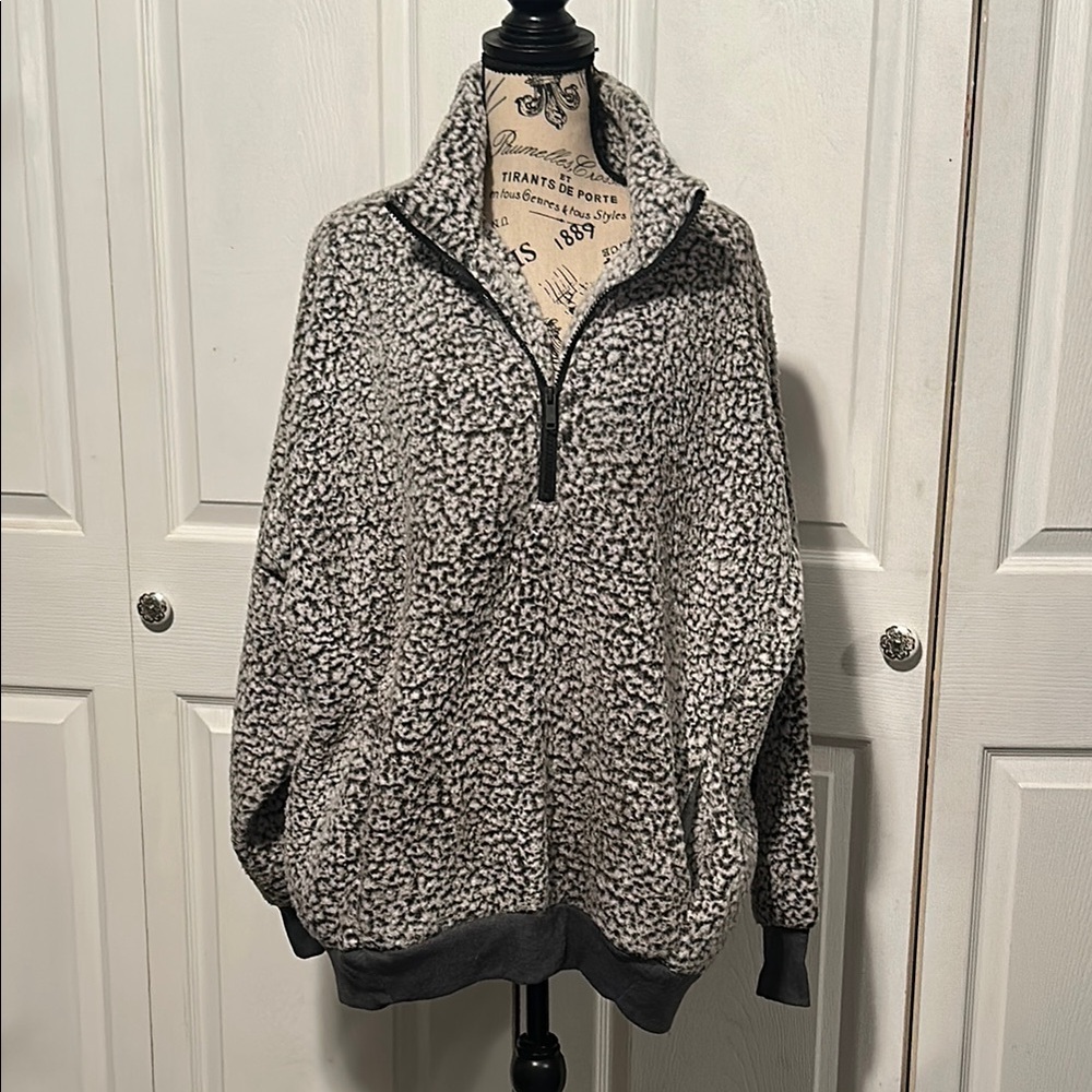Express One Eleven Sherpa Pullover/Zip-Up Sweater